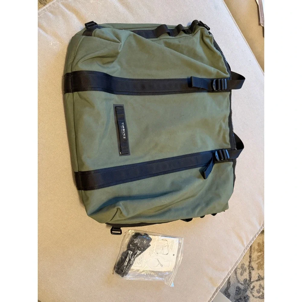 Timbuk2‎ Lug Tote Duffle Bag Olive Green Black Convertible Backpack Carry On